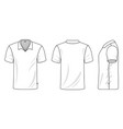 male t-shirt front back and side view apparel vector image vector image