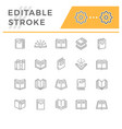 set line icons of book vector image
