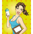 pop art fitness girl vector image