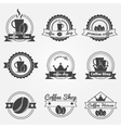 set of coffee shop logos or vintage labels vector image