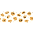 smiling halloween pumpkins horizontal seamless vector image