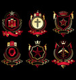 heraldic coat of arms created with vintage vector image