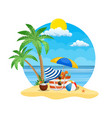 seascape sea beach bag vector image