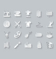 sewing simple paper cut icons set vector image