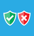 shields and check marks approved rejected vector image