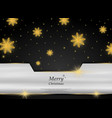christmas golden snowflakes on black silver vector image
