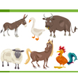 farm animals cartoon set vector image