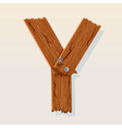 wooden letter y vector image vector image