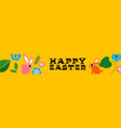 happy easter spring nature rabbit web banner vector image