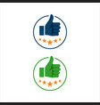 thumbs up star sign logo symbol good rating vector image