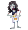 a female zombie on white background vector image