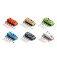army military vehicles isometric set vector image