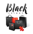black friday sale shopping bag promo abstract vector image