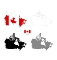 canada country black silhouette and with flag vector image vector image