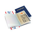 international passport with ethiopia visa vector image vector image