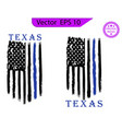 thin blue line us flag police vector image vector image