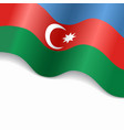 azerbaijani flag wavy abstract background vector image