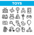 children toys linear thin icons set vector image