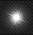 light glow flash effect white star burst vector image