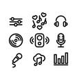 music icon set vector image