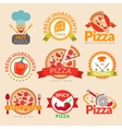 pizzeria labels set vector image vector image