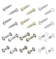 screws washers hardware isometric set vector image