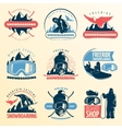 snowboarding emblem set in color vector image