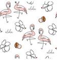 tropical seamless pattern with cute hand drawn vector image vector image