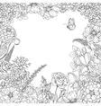 doodle floral frame vector image