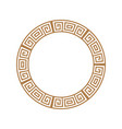 greek key round frame border vector image