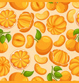 seamless pattern features bright orange mandarins vector image vector image