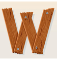 wooden letter w vector image vector image