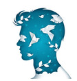 beautiful man dove cloud landscape vector image