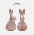 realistic 3d easter bunny statuette design vector image vector image