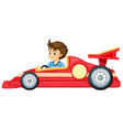 a boy driving car vector image vector image