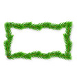 christmas branch frame 3d green garland border vector image