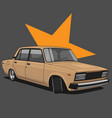drift beige car vector image vector image