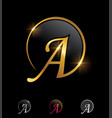 golden circle letter vector image vector image