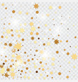 golden confetti on transparent backdrop vector image