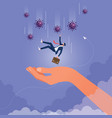 helping hand-help and support to coronavirus vector image vector image