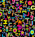 alphabet set and numbers seamless background vector image