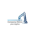 excavation work logo design emblem of excavator vector image