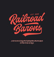 original brush script font retro typeface vector image