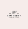 roaring bird logo retro hipster vintage icon vector image vector image