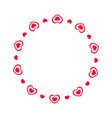 cute round frame with hearts template vector image vector image