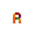 r ribbon letter logo icon design vector image