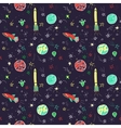 seamless pattern with space rockets vector image