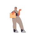 arabic woman walking in traditional clothes arab vector image vector image