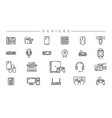 devices concept line style icons set vector image