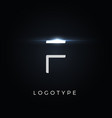 futurism style letter f minimalist type vector image vector image